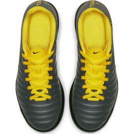 Chuteiras Nike Tiempo Legend 7 Club Tf Jr AH7261-070 preto cinza 2