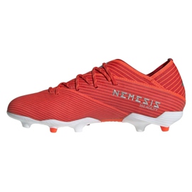 As chuteiras adidas Nemeziz 19.1 Fg Jr F99955 vermelho vermelho 1