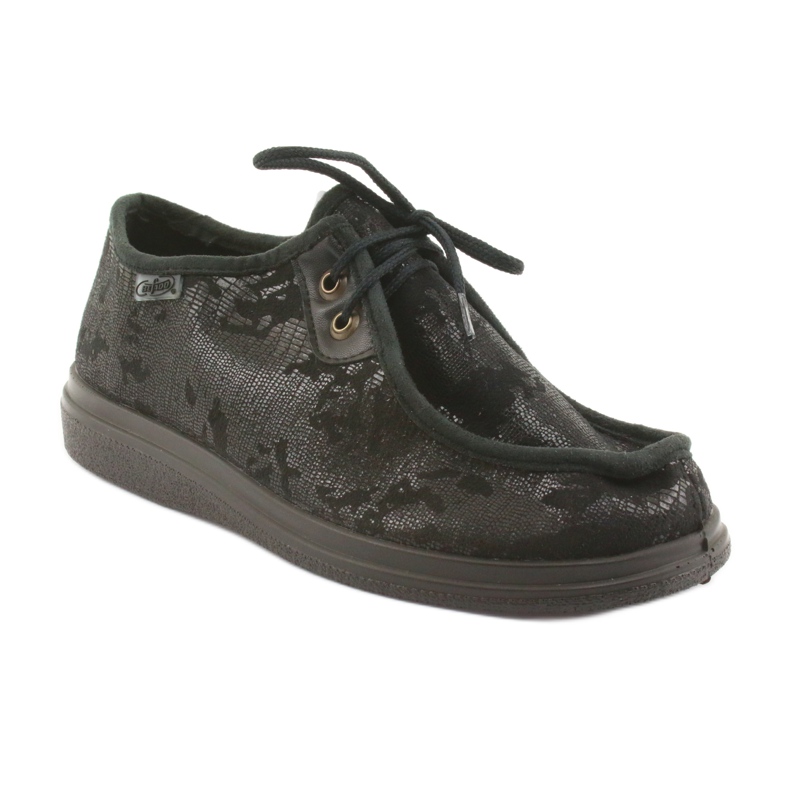 Sapatos femininos Befado pu 871D008 preto cinza 1