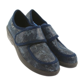 Sapatos femininos Befado pu 984D015 azul marinho 4