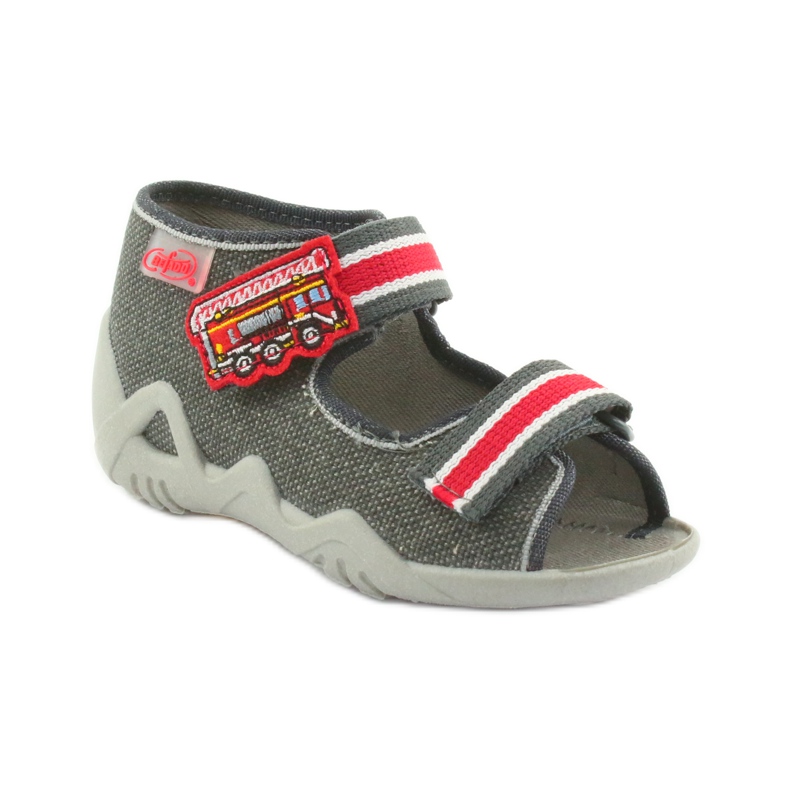 Chinelos de menino Napa Befado 250P089 cinza vermelho 1