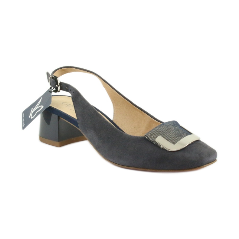 Sandálias de mulher Caprice com fivela 29500 azul marinho 1