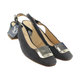 Sandálias de mulher Caprice com fivela 29500 azul marinho 4