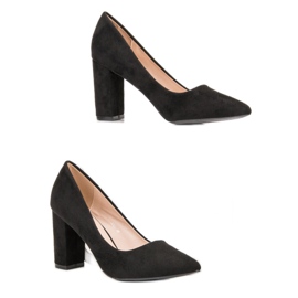 Diamantique Bombas de camurça preta preto 2