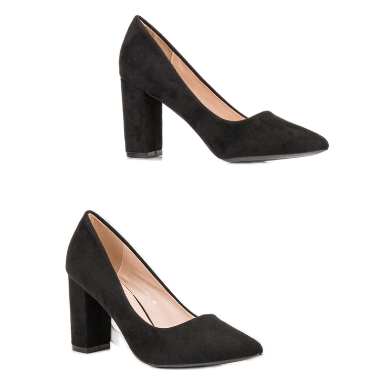 Diamantique Bombas de camurça preta preto 2