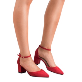 Small Swan Bombas presas com fivela vermelho 1