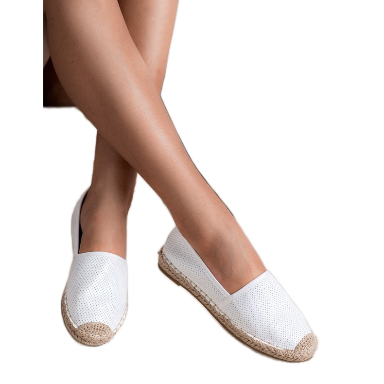 Ideal Shoes Sapatos de camurça branco 2