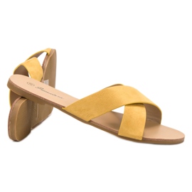 Primavera Chinelos Confortáveis amarelo 2