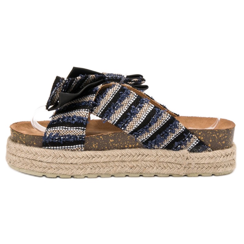 Vices Chinelos têxteis na plataforma preto 1