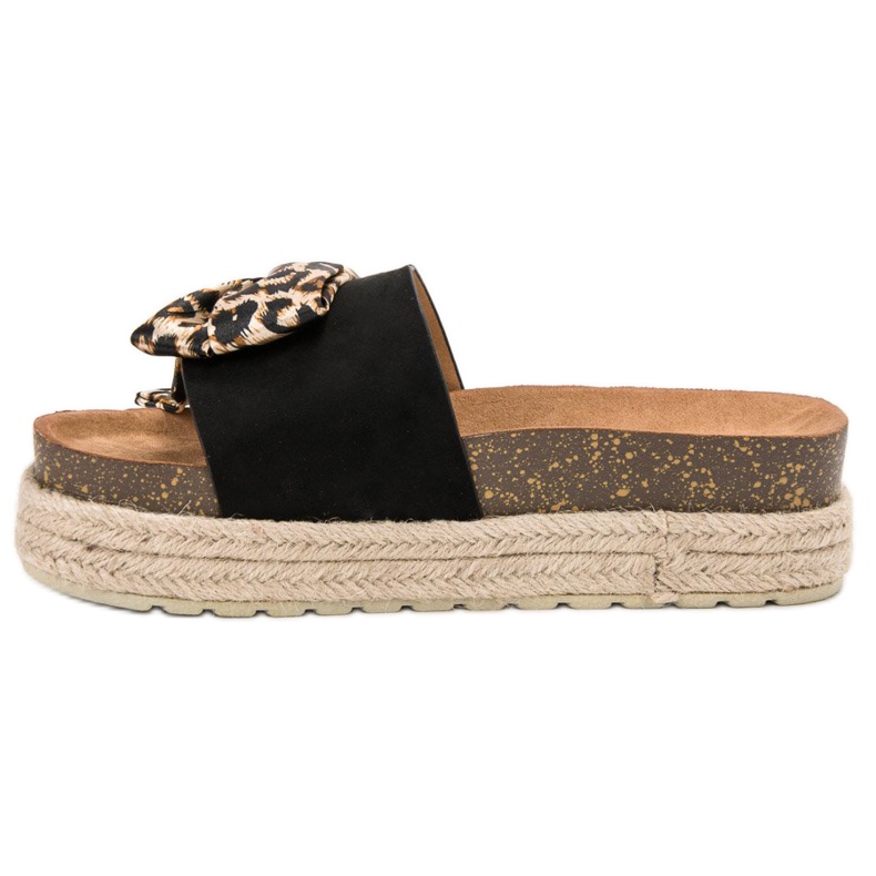 Vices Chinelos elegantes com estampa de animais preto 1