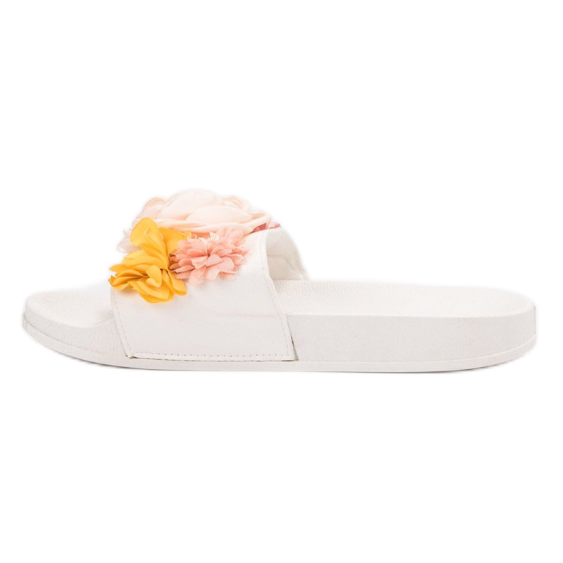 Anesia Paris Chinelos brancos com flores 1 Anesia Paris Chinelos brancos com flores 1