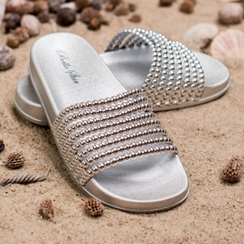 Bello Star Chinelos femininos de borracha cinza 2