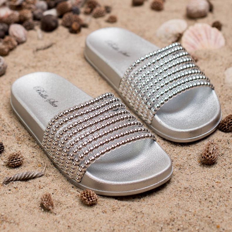 Bello Star Chinelos femininos de borracha cinza 1