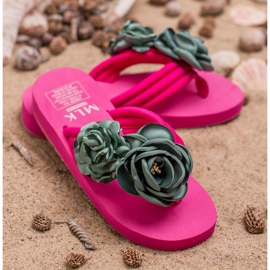 SHELOVET Chinelos leves com flores rosa 2