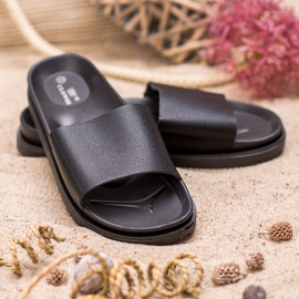 Clowse Chinelos femininos negros preto 2