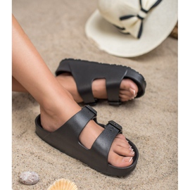 SHELOVET Chinelos leves com fivela preto 2