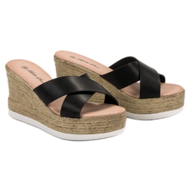 Bello Star Sandálias de cunha preto 1