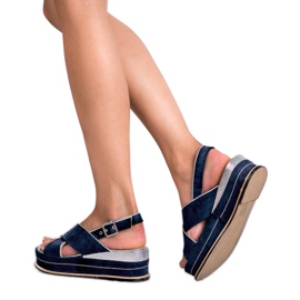 Lily Shoes Sandálias de fivela azul 2