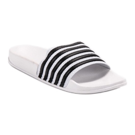 SHELOVET Chinelos listrados esportivos branco 1