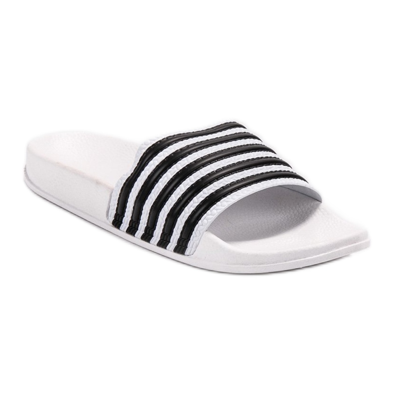 SHELOVET Chinelos listrados esportivos branco 1