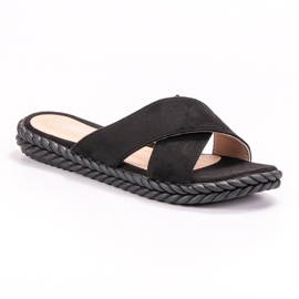 SHELOVET Chinelos de camurça preto 1