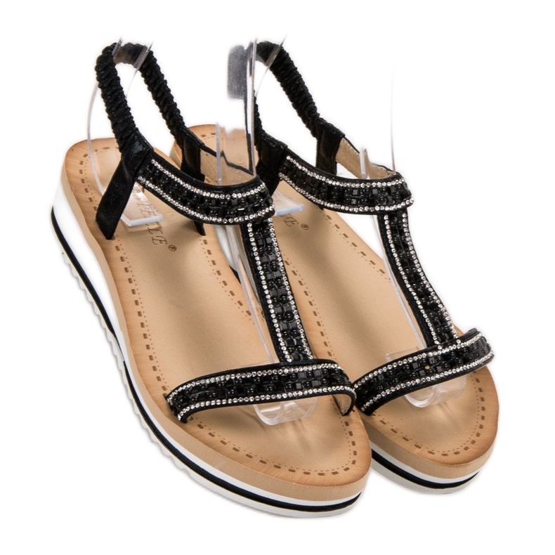 Bestelle Sandálias Slip-on On Wedge preto 2