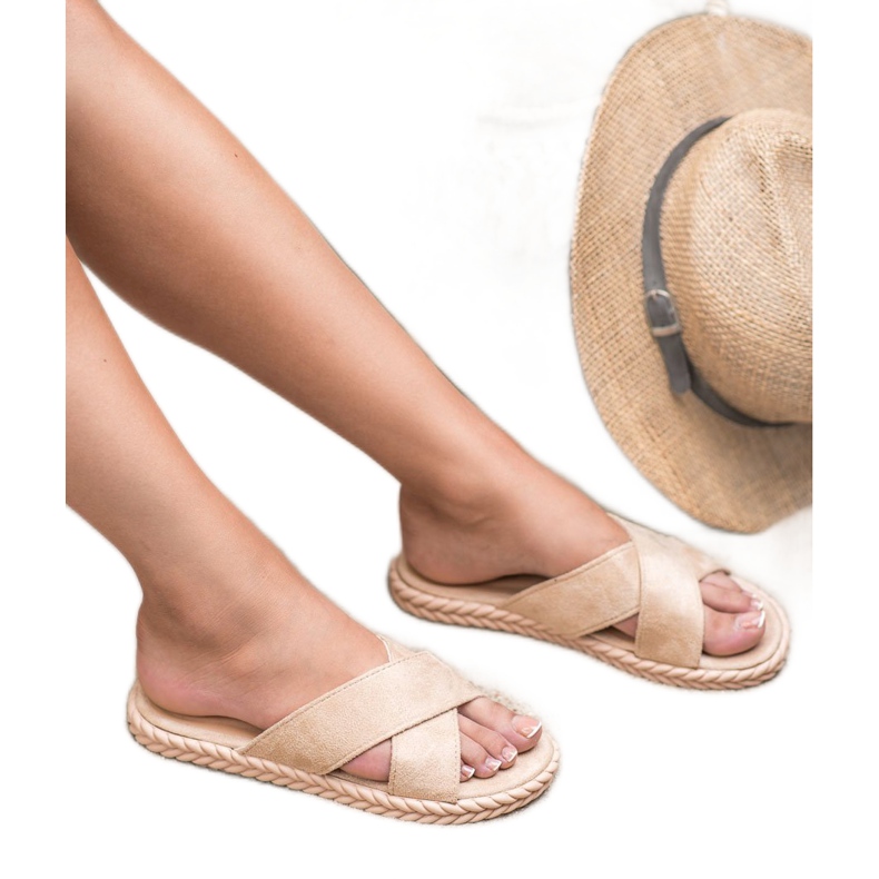 SHELOVET Chinelos de camurça castanho 1