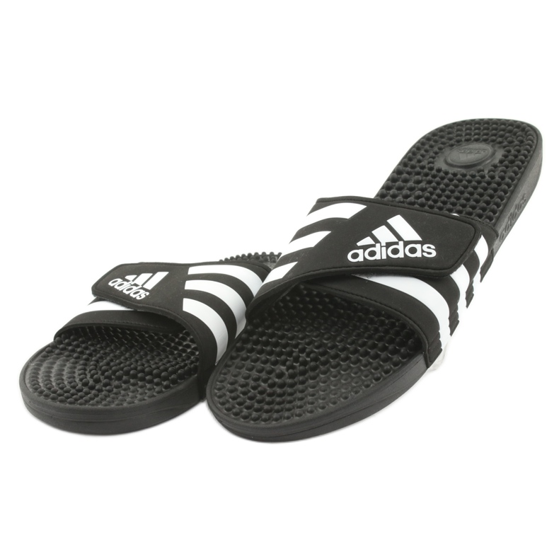 Chinelos de velcro Adidas Adissage M F35580 branco preto 2