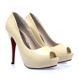 Stilettos na plataforma aberto 774 bege 1