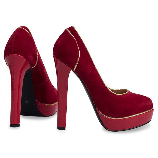 Stilettos clássicos na plataforma 805 vermelho 1
