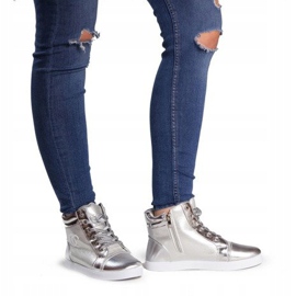 Tênis Tênis cano alto R17 prata cinza 2