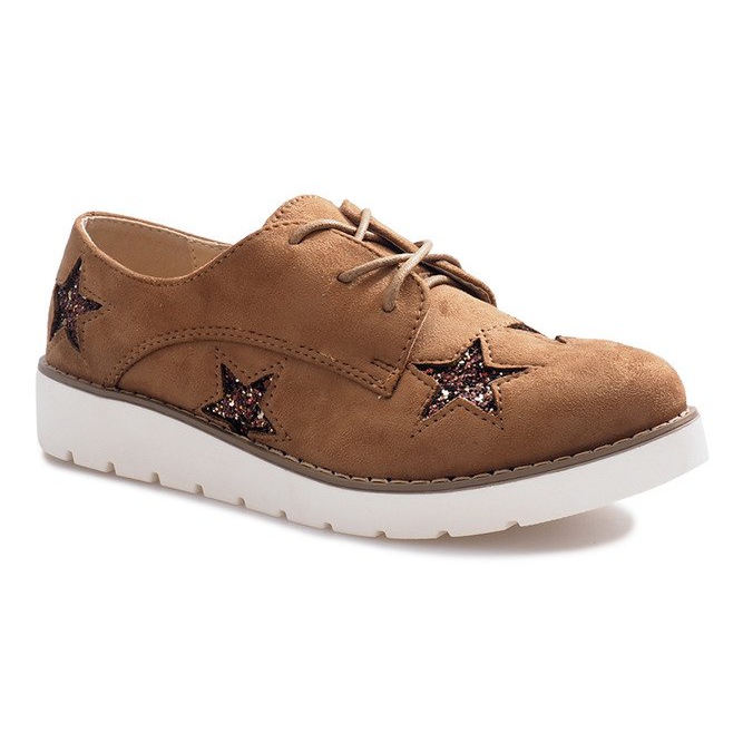 Big Star Mocassins de camelo com estrelas grandes marrom 1