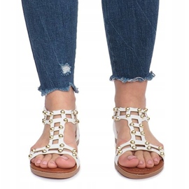 Sandálias rasteiras brancas de verão branco 1