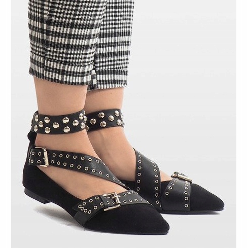 Sapatos deslizantes pretos com tachas B12-8 2