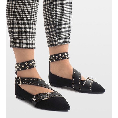 Sapatos deslizantes pretos com tachas B12-8 1