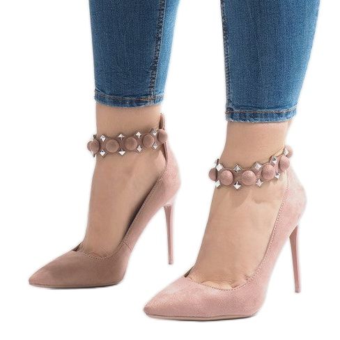 Sandálias de salto alto rosa LE033P 1