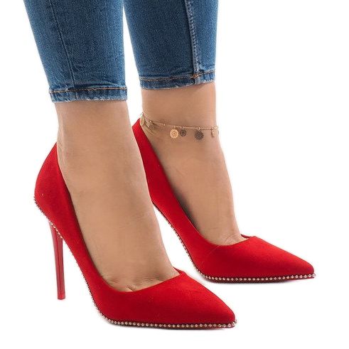Salto alto Red Suede P-6378 vermelho 1