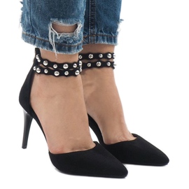 Sandálias pretas de salto alto B-51 preto 1