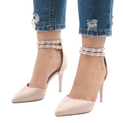 Sandálias bege de salto alto B-51 1