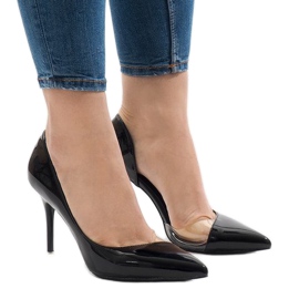 Saltos assimétricos envernizados pretos GH11541 1