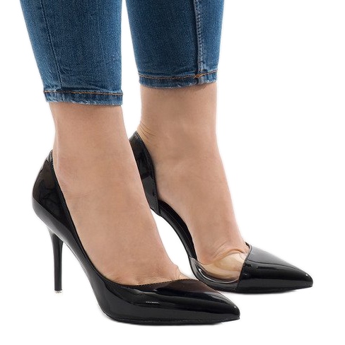 Saltos assimétricos envernizados pretos GH11541 1