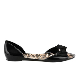 Bailarinas de borracha melissa preta com um laço DD506-1 preto 1 Bailarinas de borracha melissa preta com um laço DD506-1 preto 1