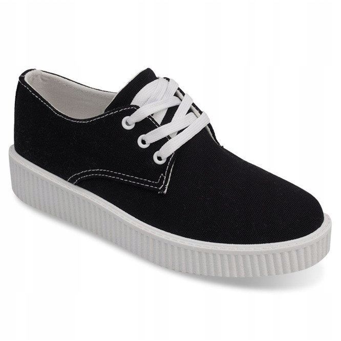 Tênis preto creepers BK-15 com cordões 1 Tênis preto creepers BK-15 com cordões 1