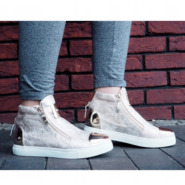 Tênis cano alto Q55 ouro dourado 1