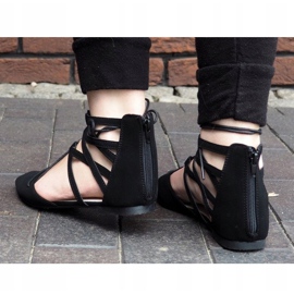 Sandálias de balé abertas / amarradas 6701 pretas preto 1