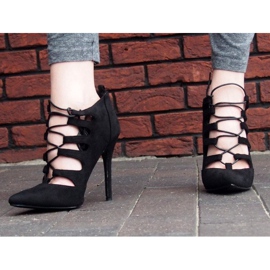 Sandálias de cano alto camurça 11033-1A Preta preto 2