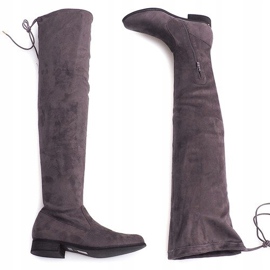 Botas altas de camurça Lycra 3037 cinza 1