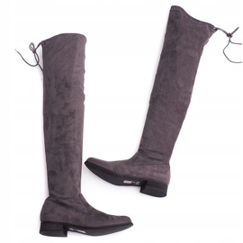 Botas altas de camurça Lycra 3037 cinza 2