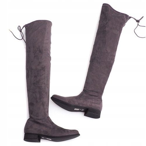 Botas altas de camurça Lycra 3037 cinza 2