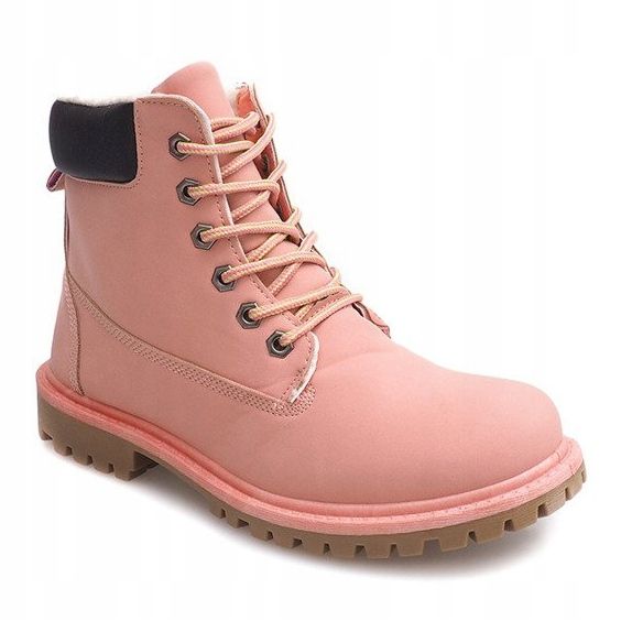 Botas de madeira outono B788 rosa 1